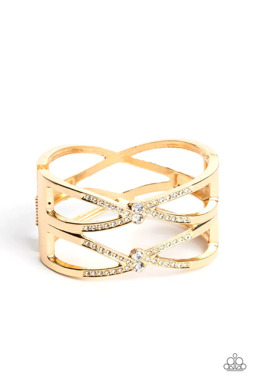 Paparazzi Entrancing Etiquette Gold Bracelet