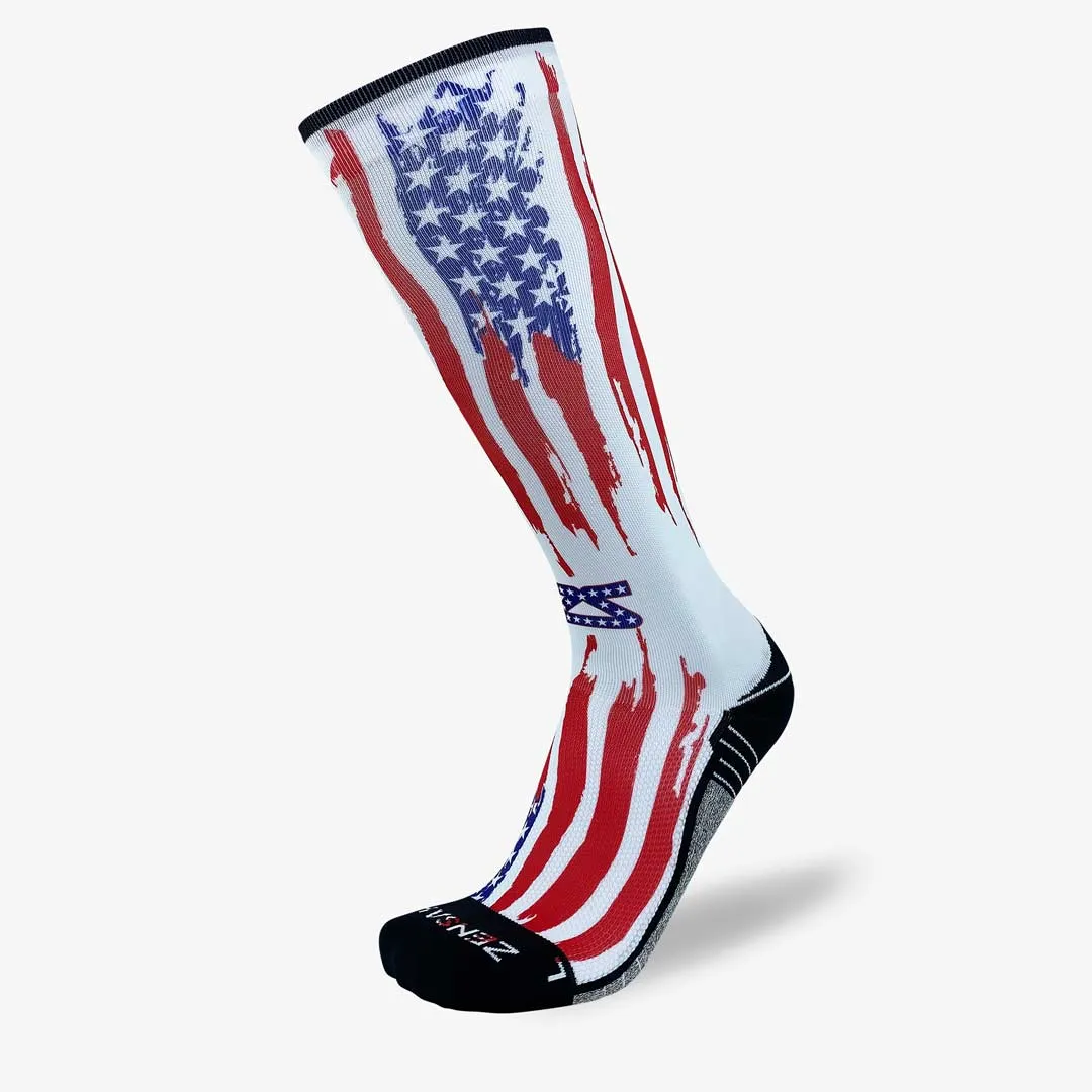 Rugged USA Flag Compression Socks (Knee-High)