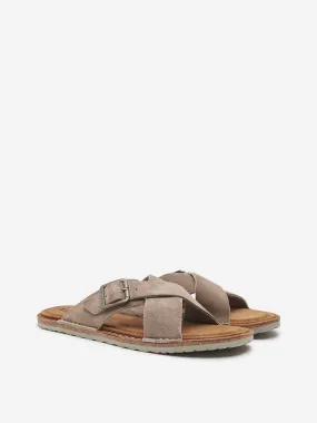 SOLEPLAY Taupe Criss Cross Slip-On Sandals