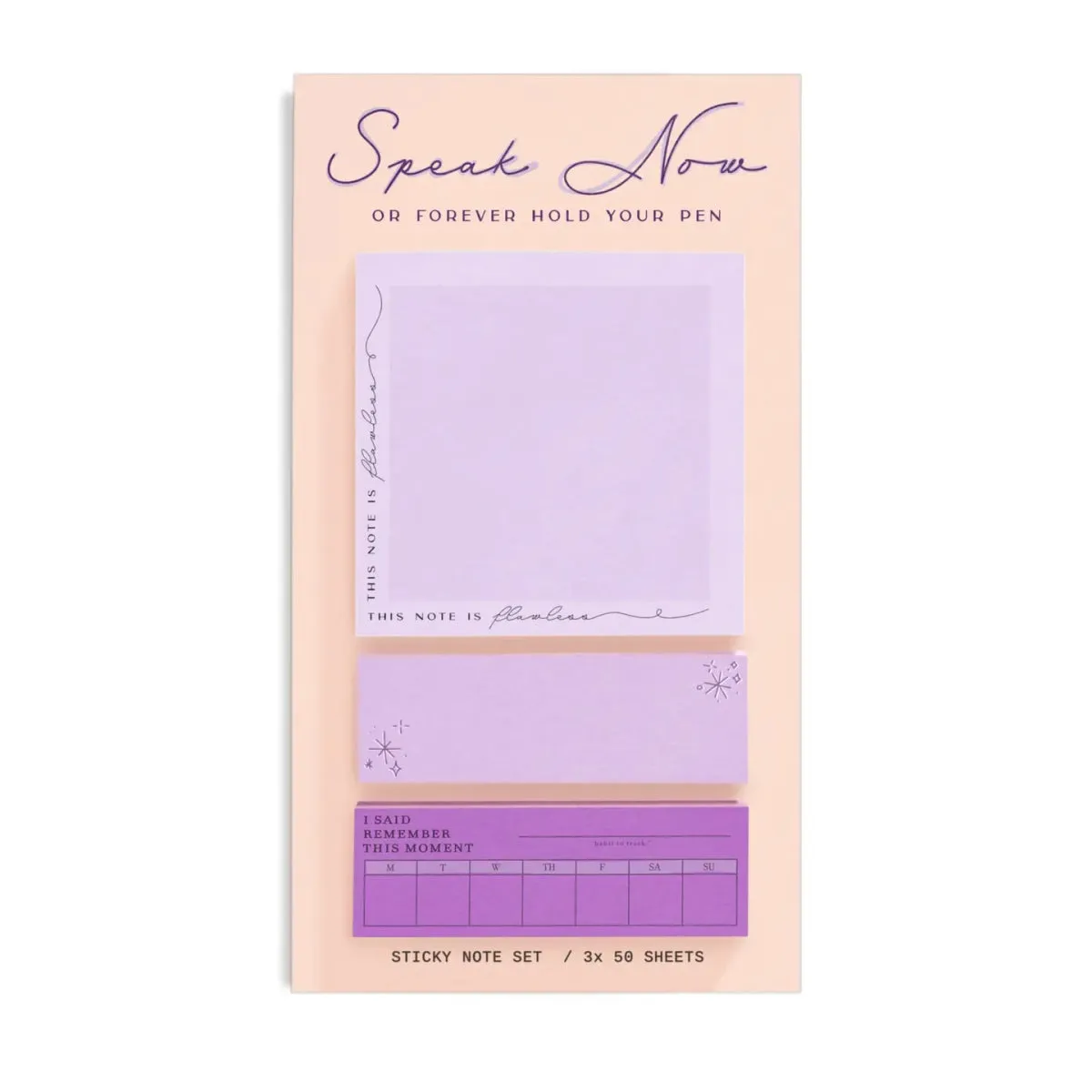 Speak Now Or Forever Hold Your Pen Sticky Note Set by Shop Trimmings