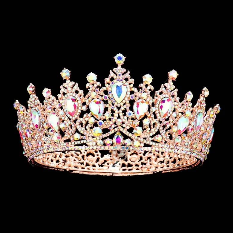 Teardrop Stone Accented Crown Tiara