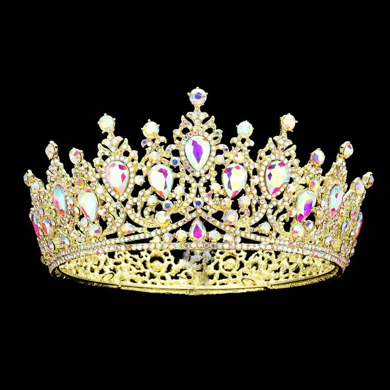 Teardrop Stone Accented Crown Tiara