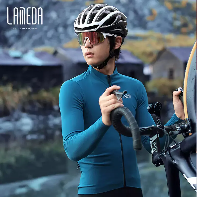 Transcend Men Fleeced Winter Long Sleeve Cycling Jersey