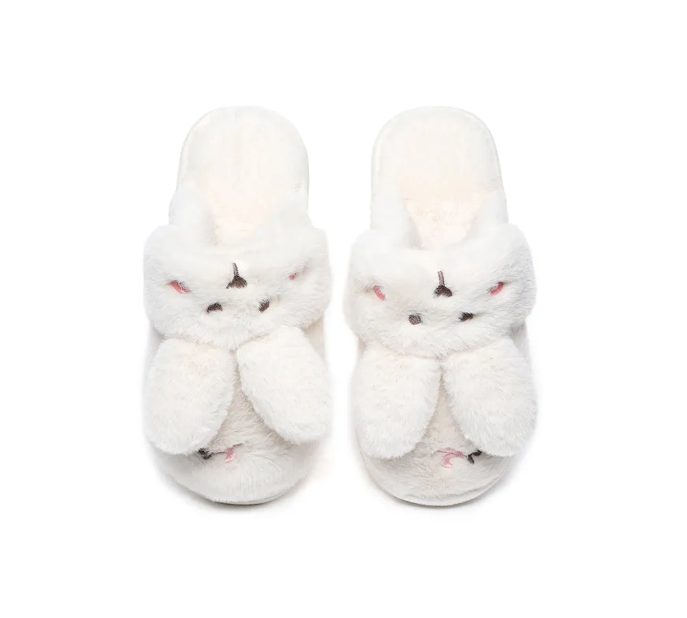 Ultra Plush Bunny Strap Slippers