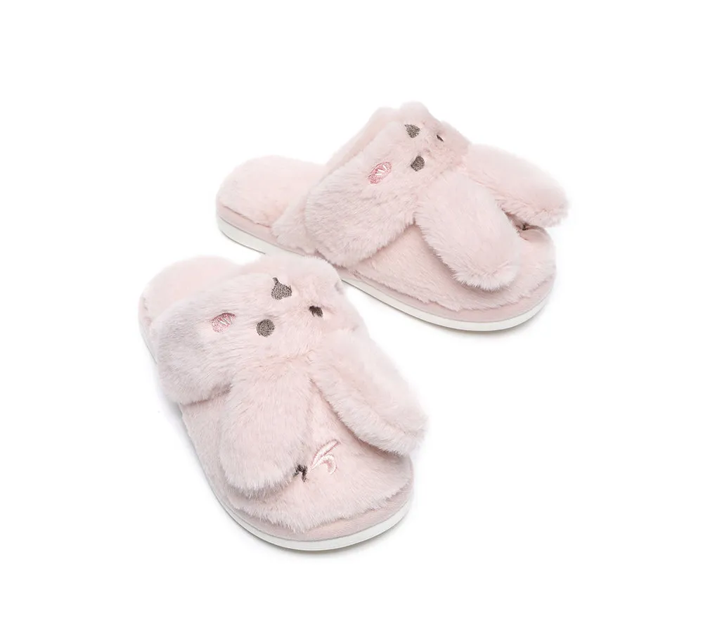 Ultra Plush Bunny Strap Slippers